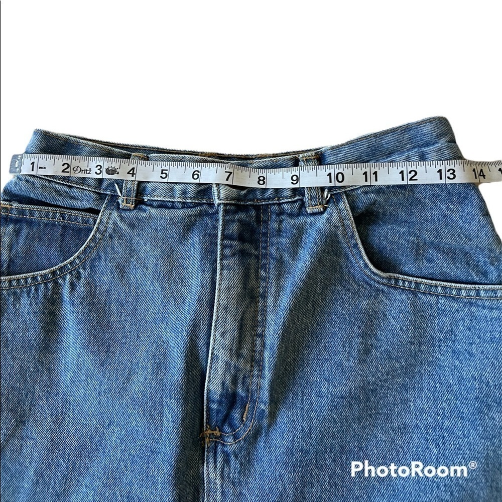 Vintage 80’s 90’s Georges Marciano for Guess cotton blue jean mini skirt size 0 - Picture 5 of 9